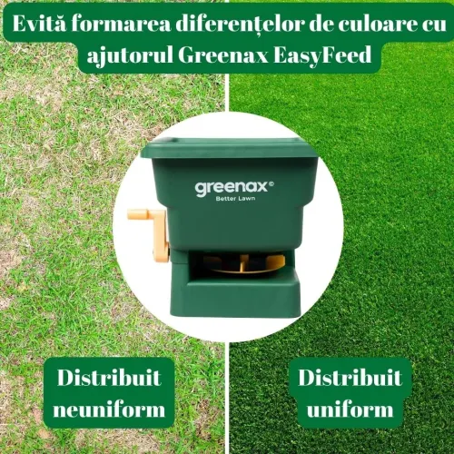 Dispozitiv de împrăștiere fertilizant, semințe și sare Greenax EasyFeed, 5 trepte de reglare