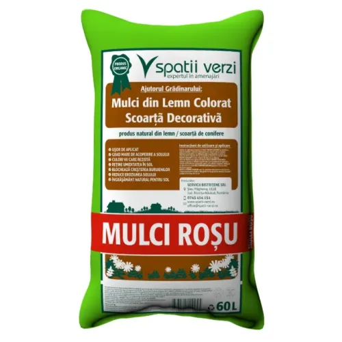 Scoarta decorativa (Rosu) 60 L pentru un metru patrat